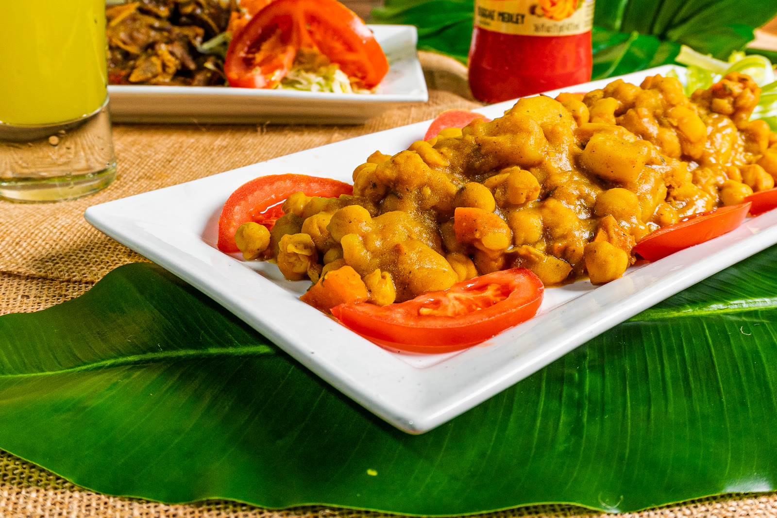 Vegan Jamaican curry chickpea plate